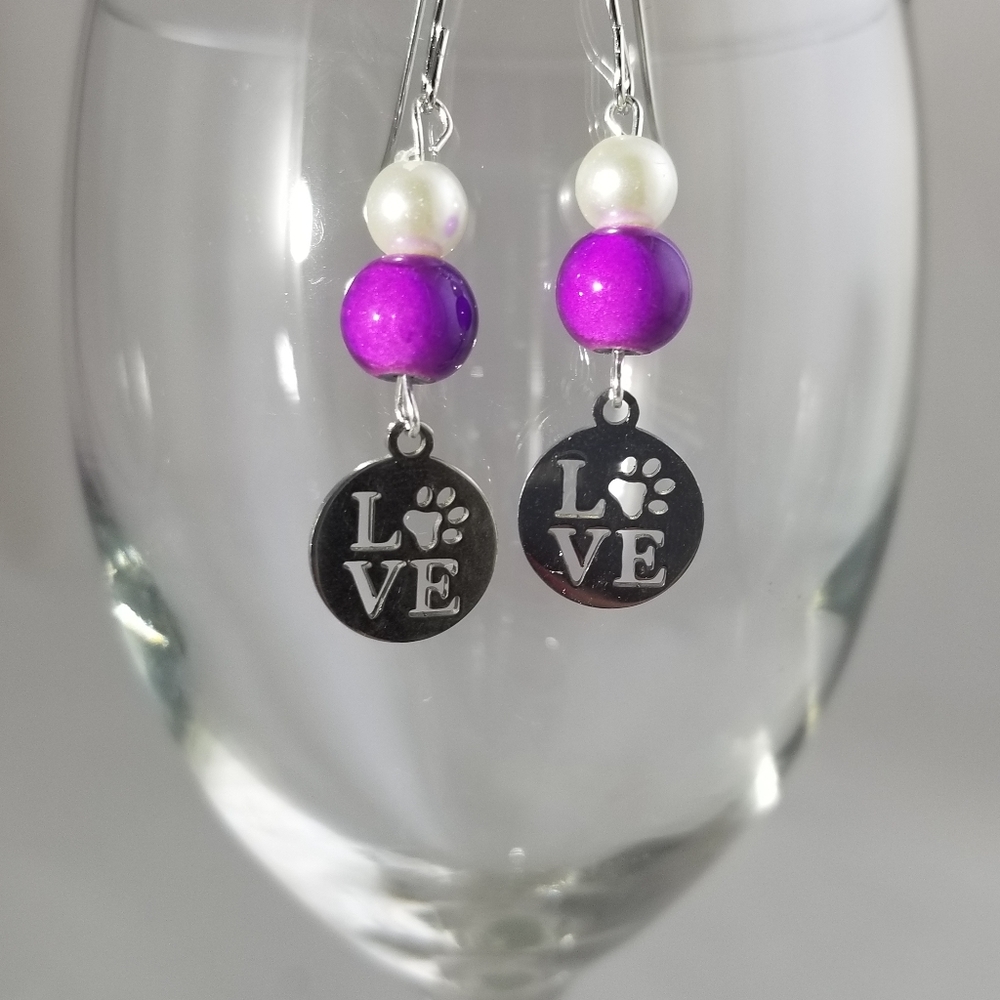 Paw/Love Sterling silver Earrings